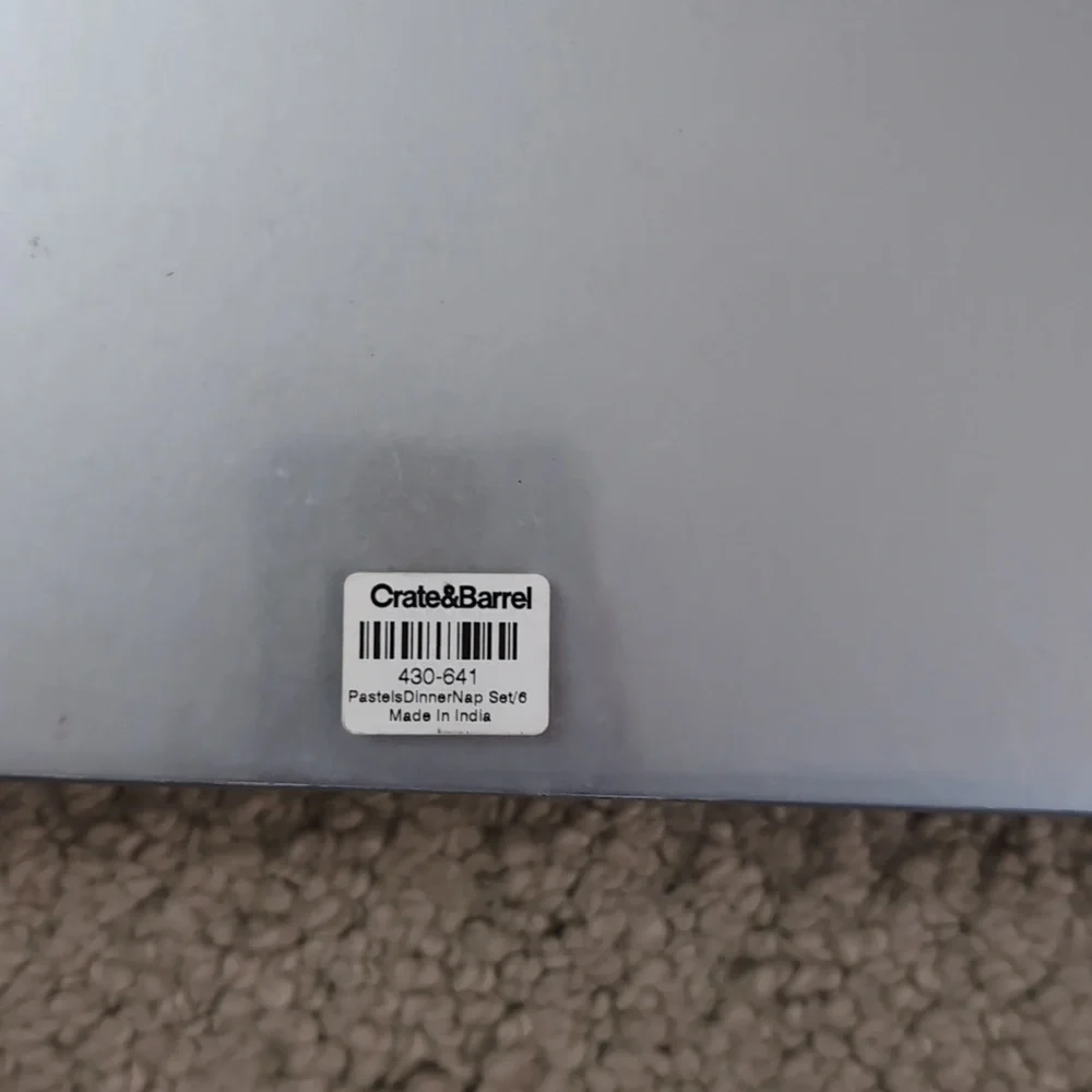 New Crate & Barrel Pastel dinner napkins